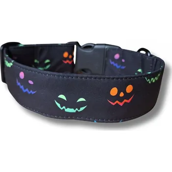 Obojek pro psa Softshellový obojek pro psa - STRAŠIDELNÉ OBLIČEJE, XL, 4 cm