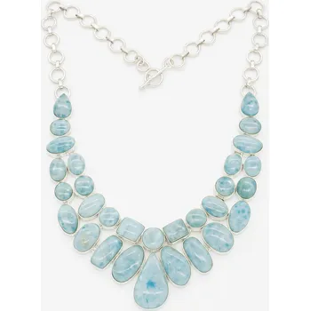 Náhrdelník Stříbrný náhrdelník larimar exkluziv Eiwa