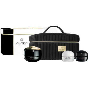 Pleťový krém Shiseido Holiday Kit Beauty Longevity Ritual For Eyes set krém na oči a pery 17ml + denný krém 15ml + krém na tvár 15ml + kozmetická taštička