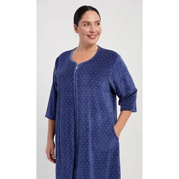 Dámská noční košile Vienetta Dámské domácí šaty s tříčtvrtečním rukávem Alex: modrá 4XL