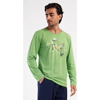 Pánské pyžamo Vienetta MAN Pánské pyžamo dlouhé No stress: zelená XXL