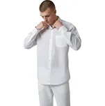 Canary Pánská bílá nadměrná společenská košile s dlouhým rukávem Barva: Bílá, Velikost: 37/38