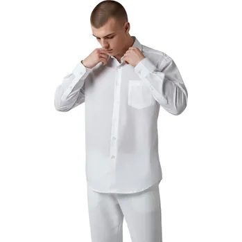 Pánská košile Canary Pánská bílá nadměrná společenská košile s dlouhým rukávem Barva: Bílá, Velikost: 42/43