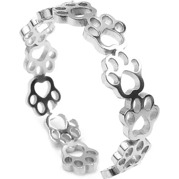 Prsten RajSperku Dámský jemný prsten z Chirurgické oceli - tlapky dárkové balení zdarma