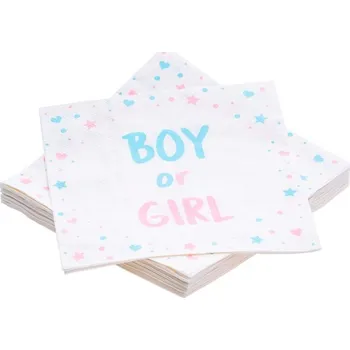 Party dekorace Chaks Servítky Baby Shower - Boy or Girl 20 ks