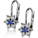 Šperky4U Stříbrné náušnice - kytičky se zirkony - ZB73510-CB