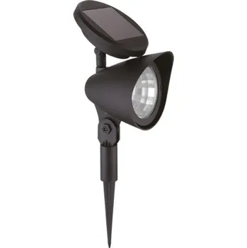 Venkovní osvětlení Zahradní solární reflektor, 29cm, zapichovací, černý, bílé světlo