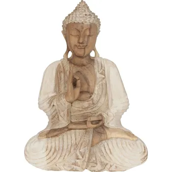 Soška Buddha dřevo 40 cm Vitarka patina