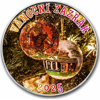 Stříbrná mince 1 oz Kolorovaná - Vánoční koule