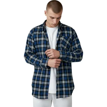 Pánská košile Henxing Pánská nadměrná flanelová košile ANDRE Barva: Modrá, Velikost: 40/41