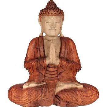 Soška Buddha dřevo 32 cm Namaskara