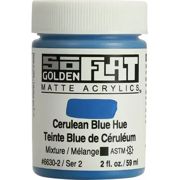 Speciální výtvarná barva GOLDEN Soflat Matné Akrylové Barvy - 59 ml - vyberte odstín 6630 - Cerulean Blue Hue (2)