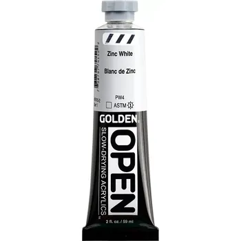 Výtvárné potřeby GOLDEN Open pomalu schnoucí akrylové barvy - 59 ml - vyberte odstín 7415 - Zinc White (1)