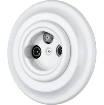 vypínač Keramická zásuvka TV/R/SAT, bílá MYRALUX TV-01W (MYRALUX TV-01W)