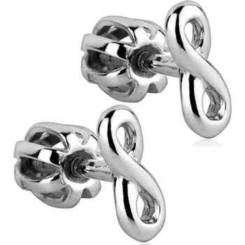 Náušnice Šperky4U Stříbrné náušnice šroubovací - nekonečno - ZB33123