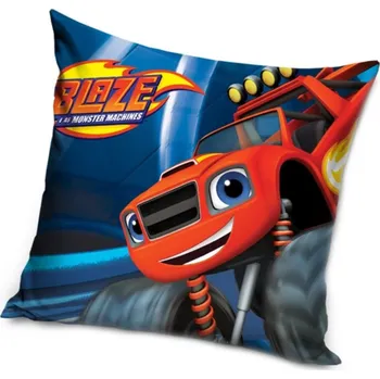 Polštář Carbotex Polštářek Plamínek a Čtyřkoláci Rudý Monster Truck 40x40 cm