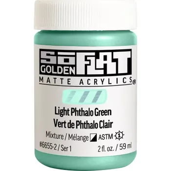 Speciální výtvarná barva GOLDEN Soflat Matné Akrylové Barvy - 59 ml - vyberte odstín 6655 - Light Phthalo Green (1)