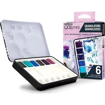 Vodová barva QOR Sada akvarelových barev - 6 kalíšků - GRANULÁTORY