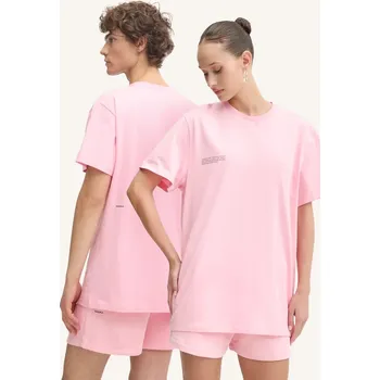Bavlněné tričko Pangaia růžová barva, s potiskem 10000287 03X, vel. XL