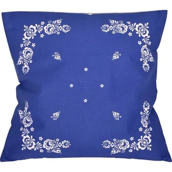 Povlečení Forbyt Povlak bavlna Folk podklad modrý 38x38 cm