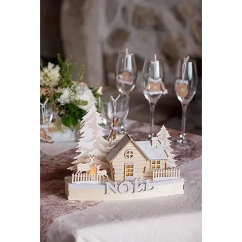PARIS DEKORACE Rozsvícená vánoční chata 27 x 7 x 20 cm