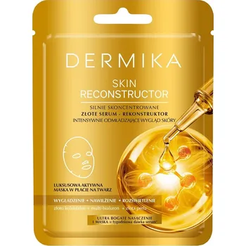 Pleťová maska Dermika Skin Reconstructor vysoce koncentrované zlaté sérum-rekonstruktor intenzivní omlazující pleťová maska 1ks