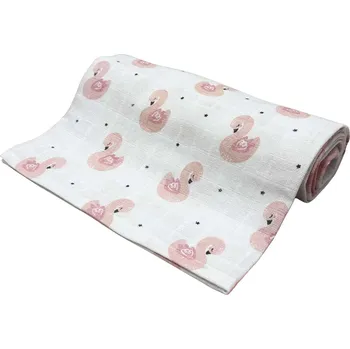 látková plena PREM INTERNATIONAL Tetra osuška 90x100 cm Růžová labuť (balení 1 ks)