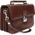 Hnědá pánská kožená etue se sklápěcím registrem a držadlem Cooper