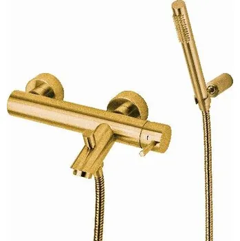 Vodovodní baterie Paffoni Light Exclusive Edition - Vanová baterie s příslušenstvím, kartáčované zlato LIG023HGSP