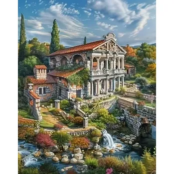 Diamantové malování Diamantové malování - Sídlo v Provence (60x80)