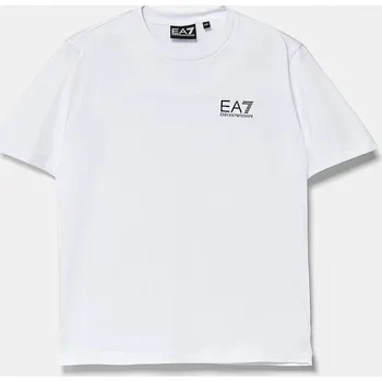 Chlapecké tričko Dětské bavlněné tričko EA7 Emporio Armani bílá barva, s potiskem, 7B000020 AF10378 7B000020.AF10378 00X, vel. 120