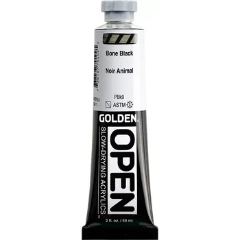 Speciální výtvarná barva GOLDEN Open pomalu schnoucí akrylové barvy - 59 ml - vyberte odstín 7010 - Bone Black (1)