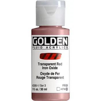 Speciální výtvarná barva GOLDEN Fluid akrylové barvy - 30 ml - vyberte odstín 2385 - Transparent Red Iron Oxide (3)