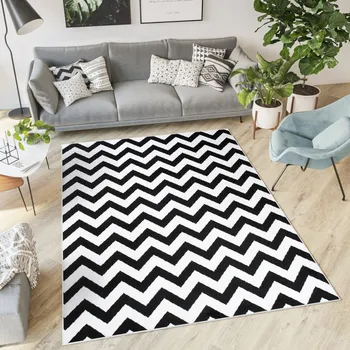 Koberec Moderní koberec Tap - vlnky 6 - bílý/černý Rozměr koberce: 200x300 cm