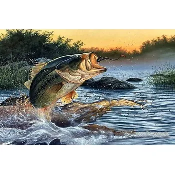 Diamantové malování Diamantové malování - Rybolov (50x70)