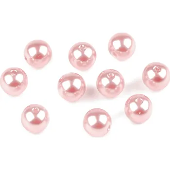 Korálek Plastové voskové korálky / perly Glance Ø10 mm Balení: 20 g, Varianta: F49 růžová sv. - 8596475179010