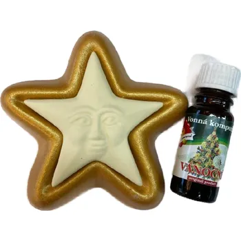 Vonný olej Vonnekameny.cz vonný kámen hvězda s miskou + olej vánoční