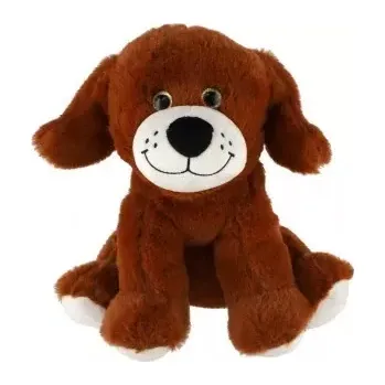 plyšák Pejsek sedící hnědý plyš 23cm v sáčku 0+
