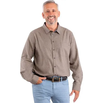 Pánská košile Pánská bavlněná košile HEKUK Hnědá XXXL