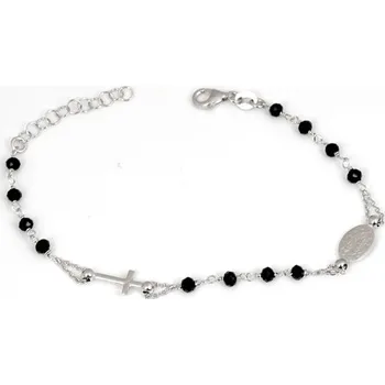 Náramek Dámský stříbrný náramek růženec 74007F