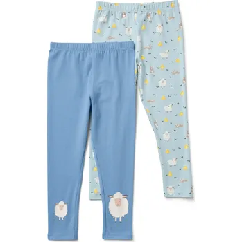 Dámské legíny 696644 - Tchibo - Dětské legíny - pro miminko - vel. 50/56 - barva: modrá/s potiskem