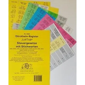 DürckheimRegister® STEUERGESETZE mit Stichworten (2020) - Glaubitz, Thorsten