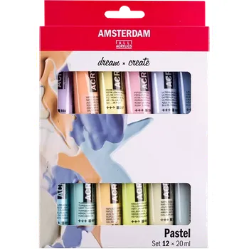 Vodová barva Amsterdam sada akrylových barev 12 × 20 ml – Pastel 2