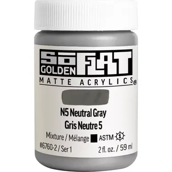 Výtvárné potřeby GOLDEN Soflat Matné Akrylové Barvy - 59 ml - vyberte odstín 6760 - N5 Neutral Gray (1)