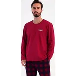 Vienetta MAN Pánské pyžamo dlouhé Good mood: vínová XXL