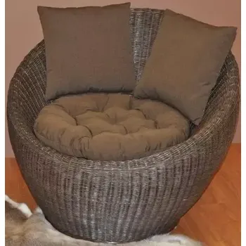 Křeslo Ratanové křeslo Gentong hnědé s polstrem - SLEVA 3% s kodem radost25