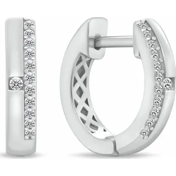 Náušnice Brilio Silver Oblíbené stříbrné kruhy se zirkony EA471W + 2 měsíce na vrácení zboží
