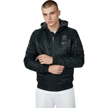 Pánská větrovka Beyond Pánská černá bunda bomber Barva: Černá, Velikost: XL