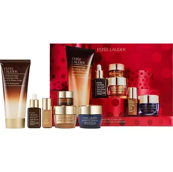 Pleťový krém Estée Lauder Skincare Set Sada péče o pleť Superstars Čisticí gel 100ml + Oční krém-gel 5ml + Zklidňující sérum 5ml + Regenerační sérum 15ml + Hydratační krém 15ml + Revitalizační krém 15ml