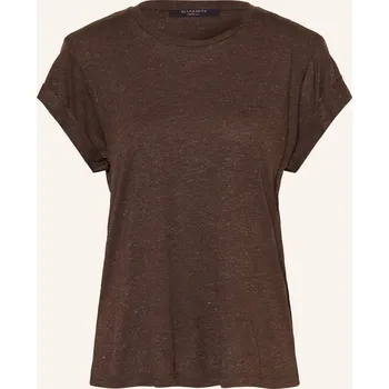 Dámské tričko Allsaints Dámské Tričko Anna S Třpytivou Nití, hnědá / zlatá, 28